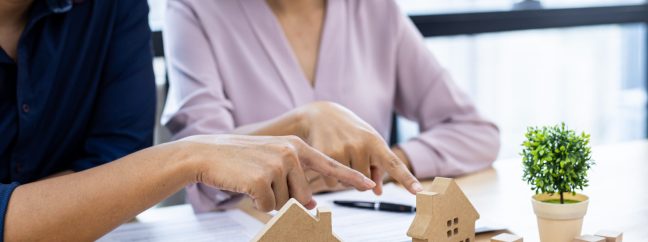 Couple choosing a house.