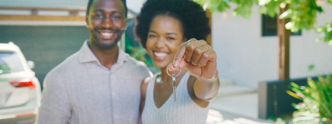 A young first-time home buyer couple.